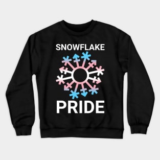 Snowflake Pride - trans flag colors Crewneck Sweatshirt